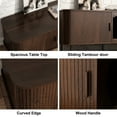 thumbnail image 5 of PieDle 59'' Large Cat Litter Box Enclosure with Sliding Tambour Door, Hidden Litter Box Furniture, Wood Cat Litter Box Cabinet with Cat Scratch Pad, 5 of 10