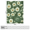 thumbnail image 4 of JRXY Daisy Grass Green Flower Decorative Flannel Fleece Blanket White, 4 of 6