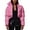 Pink, variant on Hontri Women's Puffer Jackets, Ladies Autumn and Winter Warm Short Shiny Padded Hooded Leather Jacket Red Xl
