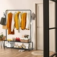 thumbnail image 6 of Simple Houseware Garment Rack with Storage Shelves and Coat/Hat Hanging Hooks, Black, 6 of 7