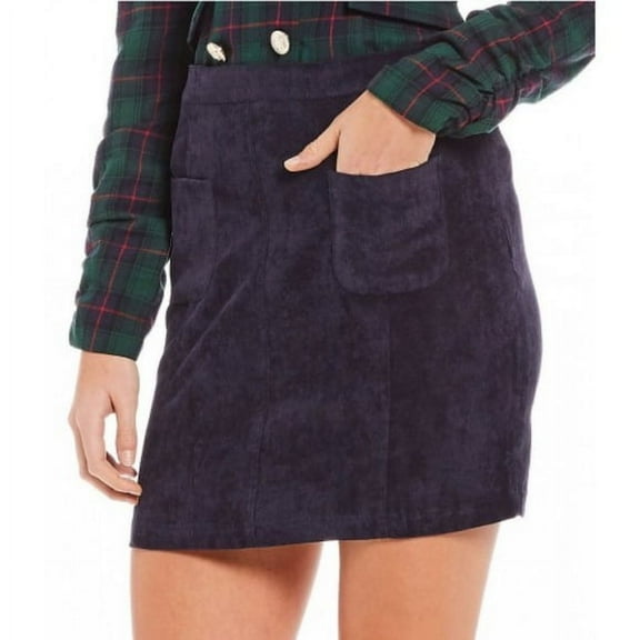 Sugarlips Cord Front Pocket Mini Skirt Navy Size Medium