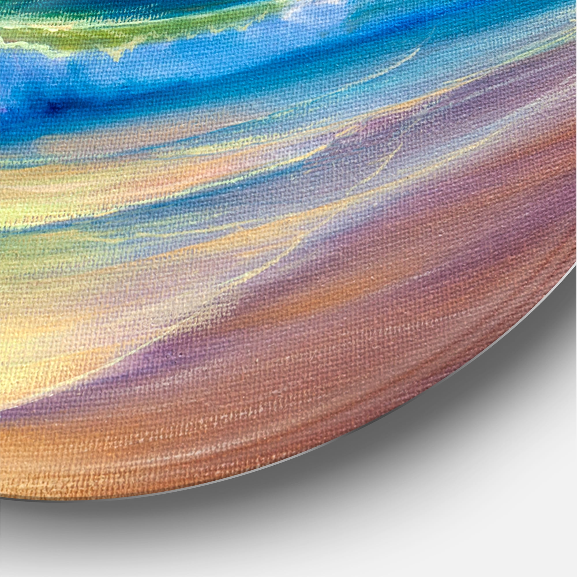 Designart 'Sunrise Glow On The Sea Waves IV' Nautical & Coastal Circle Metal Wall Art 11x11 - Disc of 11
