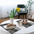 thumbnail image 4 of Black Placemats Set of 4 Heat-Resistant Washable Place Mats Non-Slip Vinyl Woven Table Wipeable Placemat for Kitchen Dining Decoration Indoor Outdoor, 4 of 4