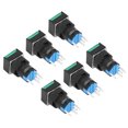 thumbnail image 3 of 25 uds interruptor de botón pequeño interruptores de empuje cuadrados de bloqueo automático con luz 16mm 24V 5A verde, 3 of 14