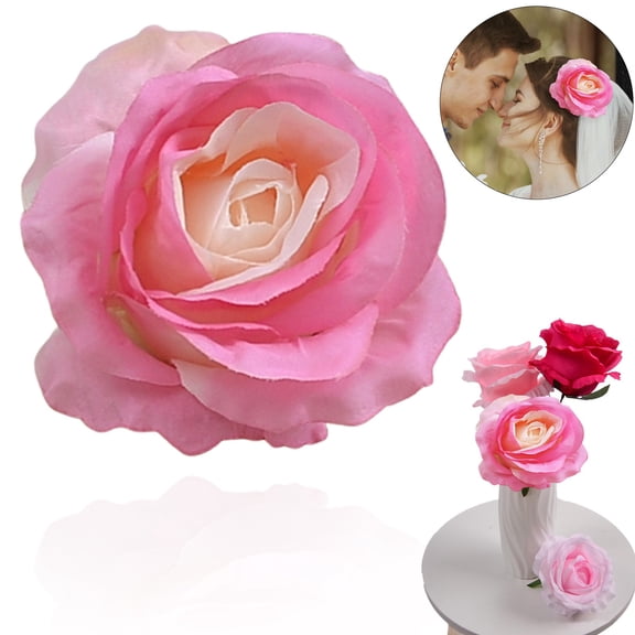 Under $3 Artificial Rose Head Curly Anna Rose Head Cloth For Diy Wreath Craft Base Wedding Bouquet Accent (I) (1Pc)