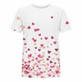 thumbnail image 5 of Mifsaly Valentines Shirt Women Hearts Print Short Sleeve Tshirts Loose Casual Crewneck Blouse Girlfriend Gifts Pullover Tops Funny Festival Outfits XXXL, 5 of 5