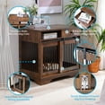 thumbnail image 4 of Muhub Dog Crate Furniture, Wooden Dog Crate with Storage Drawers, Indoor Dog Kennel with Sliding Doors, 35" Dog Cage for Small/Medium Dogs,Brown, 4 of 7