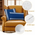 thumbnail image 4 of Blue Striped Outdoor Pillow Covers, Waterproof Decorative Throw Pillowcases Set of 2, Farmhouse Blue White Stripes Couch Cushion Cases with Zipper for Outside Patio Garden Sofa 16"x16", 4 of 9