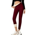 thumbnail image 2 of HKYNLAG Fleece Lined Leggings Women Thermal Thick Winter Warm High Waisted Tummy Control Soft Snow Pants Wine XL, 2 of 3