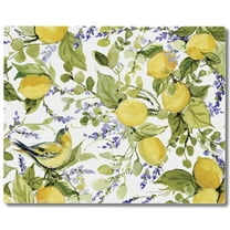 CounterArt "Watercolor Lemons" 3mm Heat Tolerant Glass Cutting Board 15" by 12"