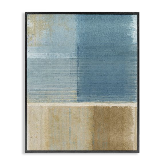 Stupell Industries Modern Blue & Brown Black Framed Giclee Art, 16 x 20, by Flora Kouta