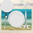 thumbnail image 3 of Ambesonne Abstract Place Mats Set of 4, Modern Waves Starfish, Standard Size, Blue Beige, 3 of 6
