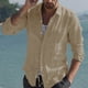 thumbnail image 1 of Camisa de lino para hombre Camisa de botones para hombre de alta calidad, ligera y transpirable Camisa de lino y algodón para hombre Color sólido, 1 of 6