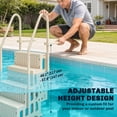 thumbnail image 4 of Outsunny Swimming Pool Ladder Adjustable 4-Step, Cream White, 4 of 10