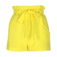 thumbnail image 3 of gbyLJF Women's High Waisted Shorts Solid Color Ruffle Summer Dress Shorts with Pockets Casual Shorts with Bowknot Belt, 3 of 6