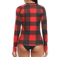 thumbnail image 2 of joogoo Womens UPF 50+ Sun Shirts Classic Checkered Grid Long Sleeve UV Protection Rash Guard Tops M, 2 of 7