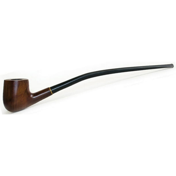 10" Full Bent Walnut Smooth Churchwarden Cherrywood Tobacco Smoking