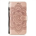 thumbnail image 4 of Mandala Case for Google Pixel 6 Pro, Premium Leather Flip Wallet Card Slots Magnetic Stand Protective Cover Ultra Slim Case with Lanyard, Embossed Flip Cover-Rose Gold, 4 of 16