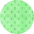 thumbnail image 1 of Ahgly Company Indoor Round Abstract Emerald Green Modern Area Rugs, 3' Round, 1 of 4