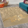 thumbnail image 2 of Floral Decorative Rug, Romantic Royal Leaf Pattern Yellow Colored Blossoming Branch Leaves Art, Quality Carpet for Bedroom Dorm and Living Room, 6 Sizes, Camel Mustard, by Ambesonne, 2 of 4