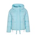 thumbnail image 2 of Gibobby Chamarra mujer invierno, Chamarra acolchada para mujer, manga larga, cuello alto, cierre completa, chamarra liso con capucha y bolsillo con capucha y cuello alto(Azul,XG), 2 of 5