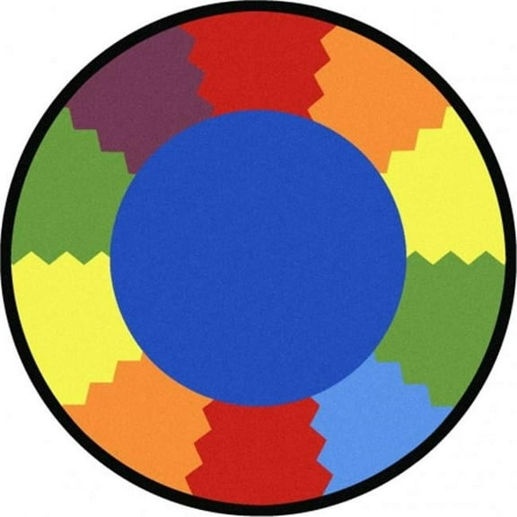 Kid Essentials Block Party Early Childhood Round Rugs  Multi Color - 5 ft. 4 in.