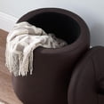 thumbnail image 2 of Saybrook Pouf de Rangement Marron PU, 2 of 7