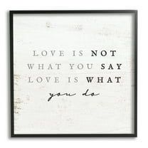 Stupell Industries Love Is What You Do Phrase Inspirational Painting Black Framed Art Print Wall Art, 12 x 12