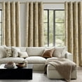 thumbnail image 4 of NICETOWN 100% Blackout Curtains for Bedroom, Noise Reducing Thermal Insulated Silver Branch Curtain, Grommet Blackout Curtains for Patio Sliding Glass Door 2 Panels, 52 x 63 Inch, Biscotti Beige), 4 of 10
