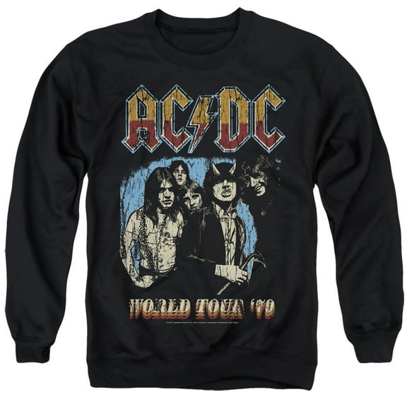 AC/DC World Tour '79 Unisex Adult Pull-Over Sweatshirt Black