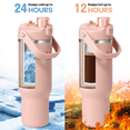 thumbnail image 6 of GEDUX 40oz Insulated Water Bottle with Straw, Stainless Steel Water Bottle with 2-in-1 Leakproof Lid (Straw & Auto Spout), Keeps Cold 24H Hot 12H, Leak Proof Water Bottle for Sports Travel, 6 of 6