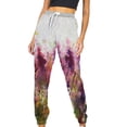 thumbnail image 1 of Pantalones de cintura elástica con estampado informal a la moda para mujer, pantalones largos rectos, pantalones de chándal Fridja  alkflakhf32409, 1 of 5