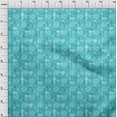 thumbnail image 3 of oneOone Cotton Jersey Aqua Blue Fabric Circle & floral Texture Diy Clothing Quilting Fabric Print Fabric By Yard 58 Inch Wide, 3 of 4