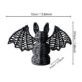 thumbnail image 2 of Halloween Textured Weave Bat Ornament with Candle Light, Wicker Design Bat Figurine Indoor Seasonal Table Decor, 2 of 8