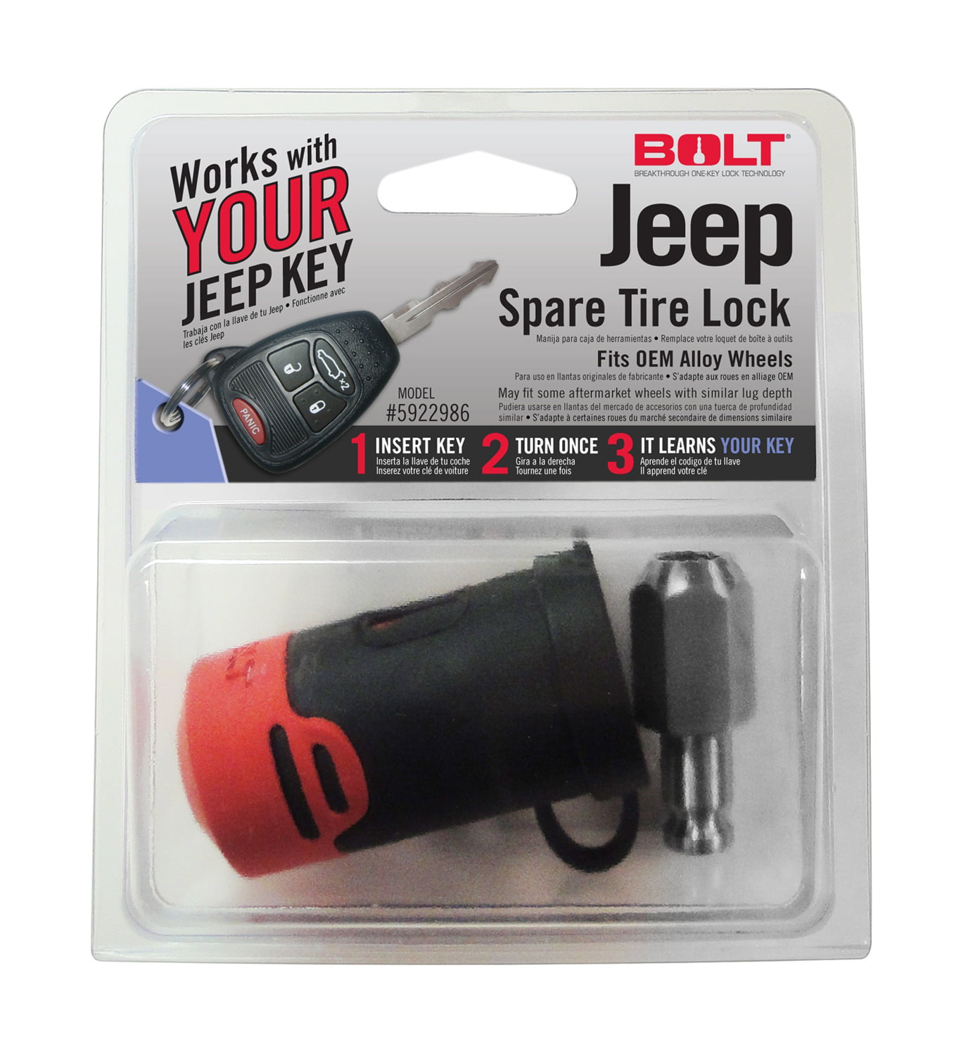 BOLT Lock 5922986 Jeep Spare Tire Lock 