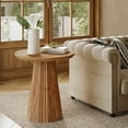 thumbnail image 2 of 19" Solid Wood Small End Table, Farmhouse Round Pedestal Side Table, 2 of 7