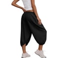 thumbnail image 5 of Loose Capri Pants for Women Elastic Waist Lightweight Casual Shorts Summer Outdoor Cropped Pants, 5 of 7