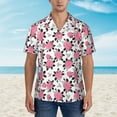 thumbnail image 2 of Fuzoiu Rose Flowers Print Hawaiian Shirt for Men, Summer Beach Casual Short Sleeve Button Down Shirts, Men’s Beach Summer Shirts with Pocket,Medium, 2 of 7