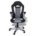 thumbnail image 3 of vidaXL Artificial Leather Office Chair Height Adjustable Modern Gray, 3 of 6