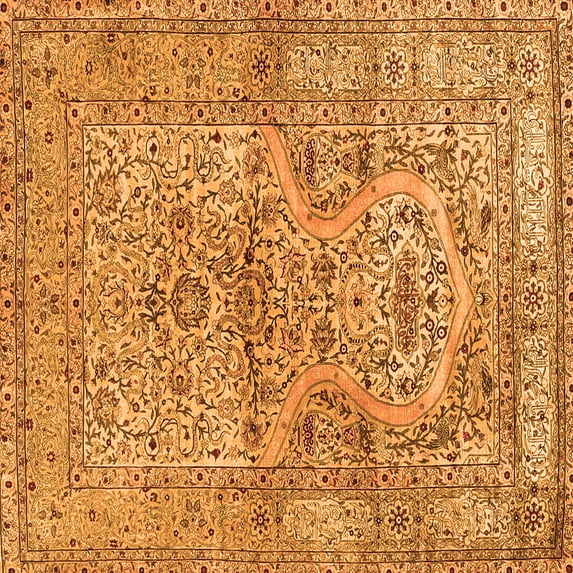Ahgly Company Indoor Square Persian Orange Traditional Area Rugs, 8' Square