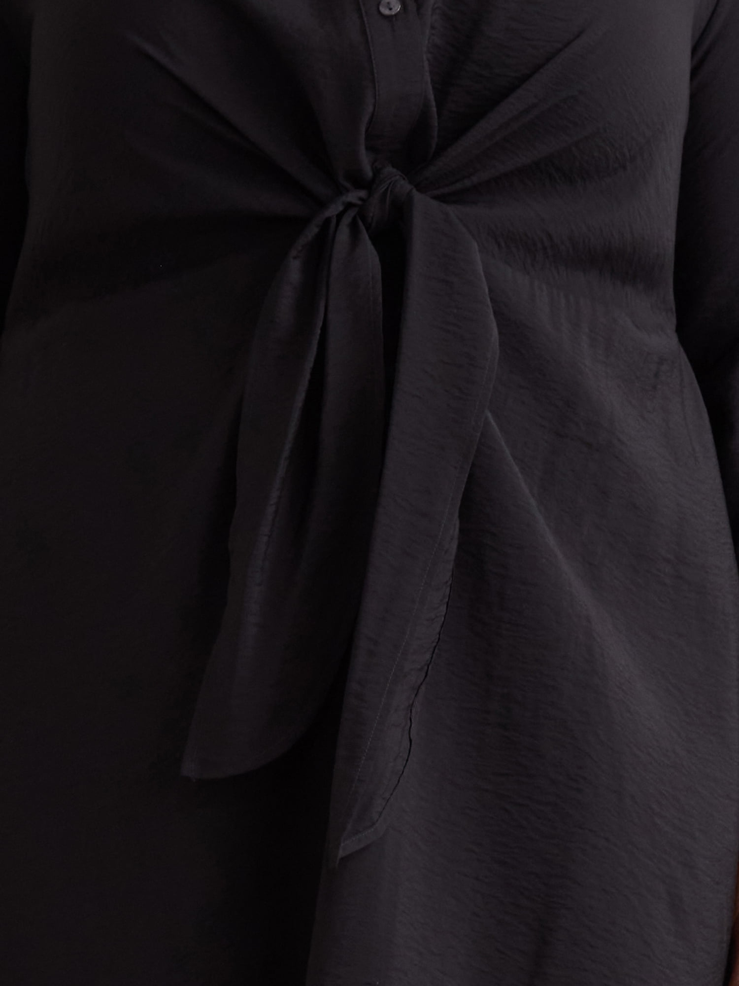 Terra & Sky Women's Plus Size Tie Front Shirt Dress 0X-4X