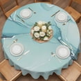 thumbnail image 3 of Round Tablecloth Turquoise Marble Texture Waterproof Oil Proof Polyester Table Cloth Cover Decor for Home Dining Outdoor,Patio,Parties, 54" Dia. Modern Abstract Watercolor Art, 3 of 9