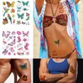 thumbnail image 4 of (Polvo Brillo Mariposa Renyi) 10 Uds. Pegatinas Tatuaje Ordinarias Polvo Brillo Mariposa Serie Naturaleza Muerta 120*68mm Pegatinas Tatuaje Corporal, 4 of 9