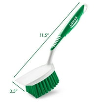 Libman Heavy Duty Scrub Brush with Built-in Scraper Edge Ergonomic Grip