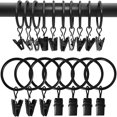 thumbnail image 2 of Curtain rings with clips, black 20 pieces, 2 of 5