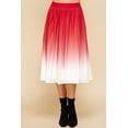 thumbnail image 2 of Made by Johnny Women's High Elastic Waist Pleated Mid A-Line Swing Skirt XXL RED_OMBRE, 2 of 6