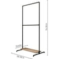 thumbnail image 3 of pamo Industrial Pipe Clothing Rack with Shelf - 175 lbs Capacity - Free Standing Clothes Rack and Walk In Closet with Wooden Shelf for Wardrobe, 3 of 9