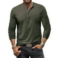 thumbnail image 4 of Button Washed Old V-neck Men's T-shirt, 4 of 9