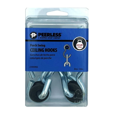 Peerless Porch Swing Ceiling Hooks Zinc Plated 2 Pack, #4800460