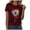 Wine, variant on GEWSEY Womens Cute Make A Wish Dandelion Printed Tee Shirts Summer Cotton Vintage Graphic Tees Tops (Blue, 3XL)